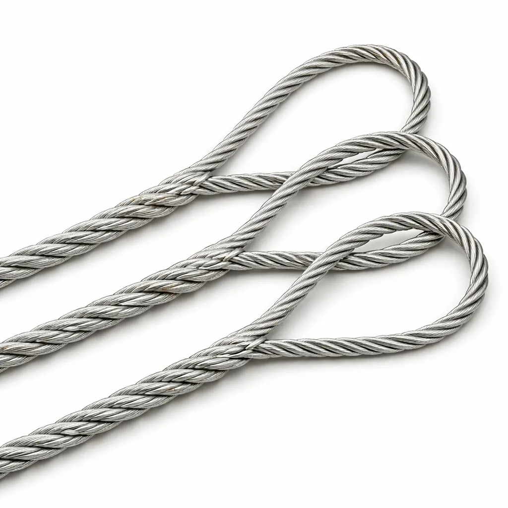 Laço de Cabo de Aço AC1 Trançado a Mão Polido com Alma de Fibra